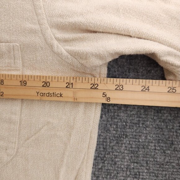 Paul & Shark Flannel Italy Cotton Herringbone Button-Down 16 Heavyweight Beige - Picture 14 of 16